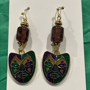 🌻3/$15 Mardi Gras Charm Earrings-NWOT